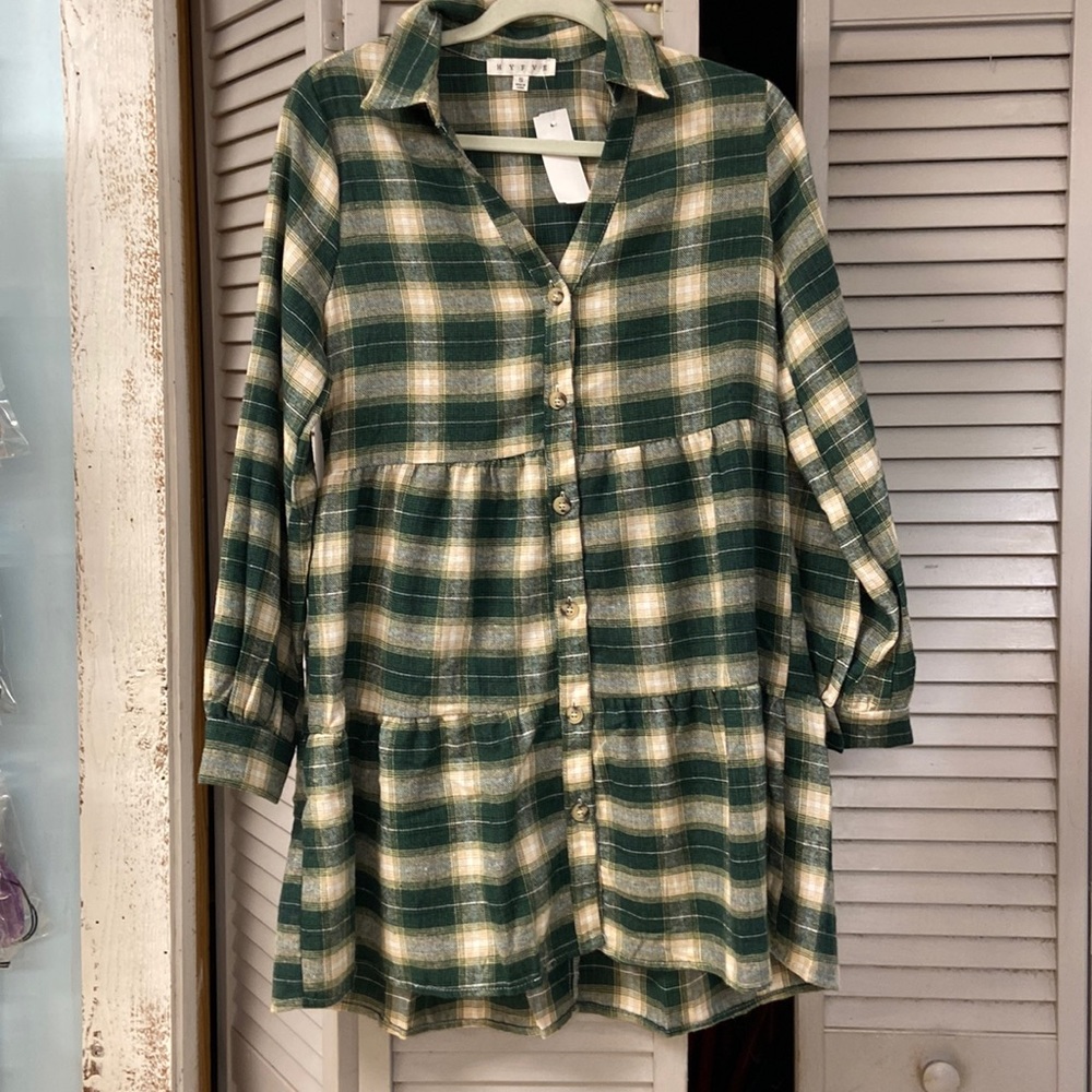 HYFVE Plaid Tiered Dress - Picture 1 of 5